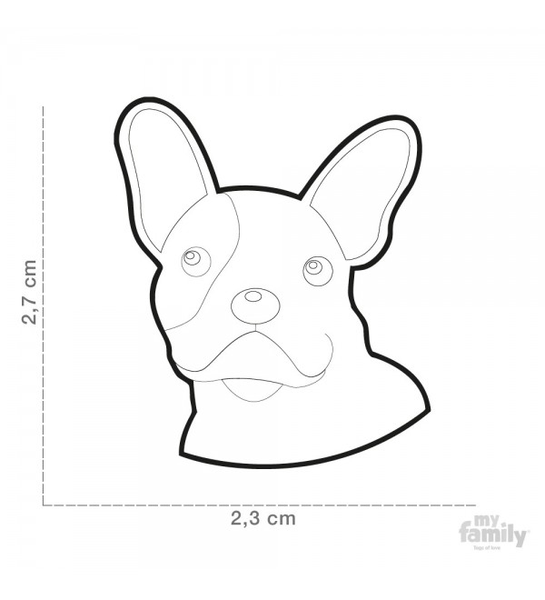 Chapa Perro Friends Bulldog Francés Negro