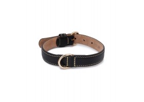 Collar de Cuero para Perros Praga Negro