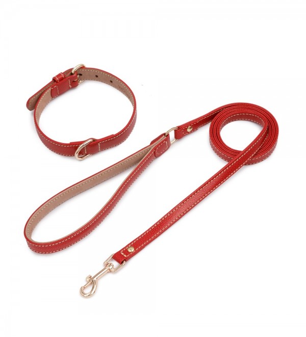 Leather Dog Collar Prague Red