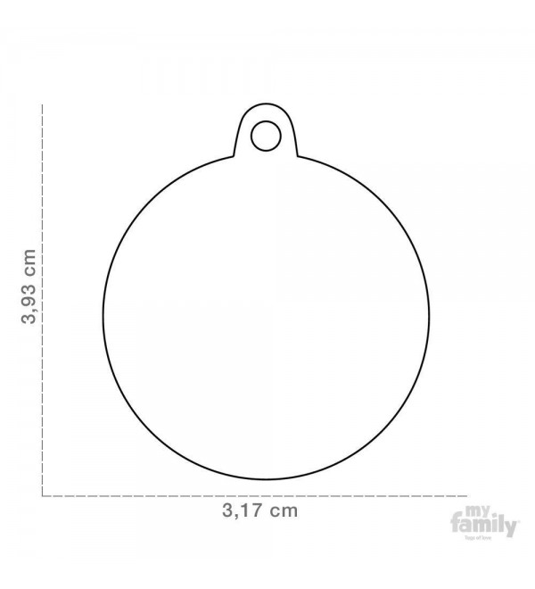 Dog Tag Basic Handmade Large Pink Circle