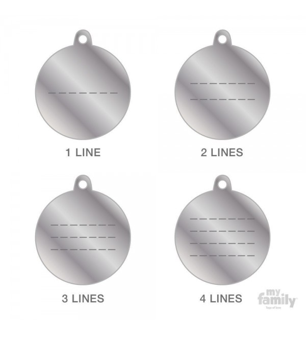 Dog Tag Basic Handmade Large Pink Circle