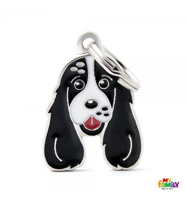 Dog Tag Friends Cocker Spaniel Black and White