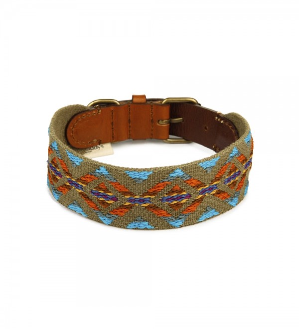 Collar Etna Green Leather Dog