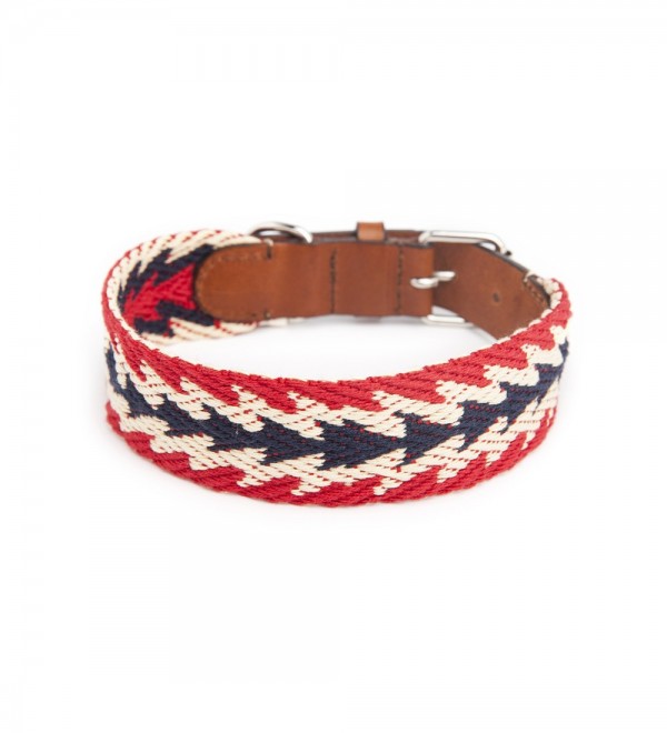 Collar Leather Dog Peruvian Arrow Red