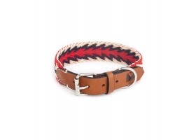 Collar Leather Dog Peruvian Arrow Red