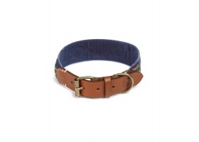 Collar Leather Dog Etna Blue