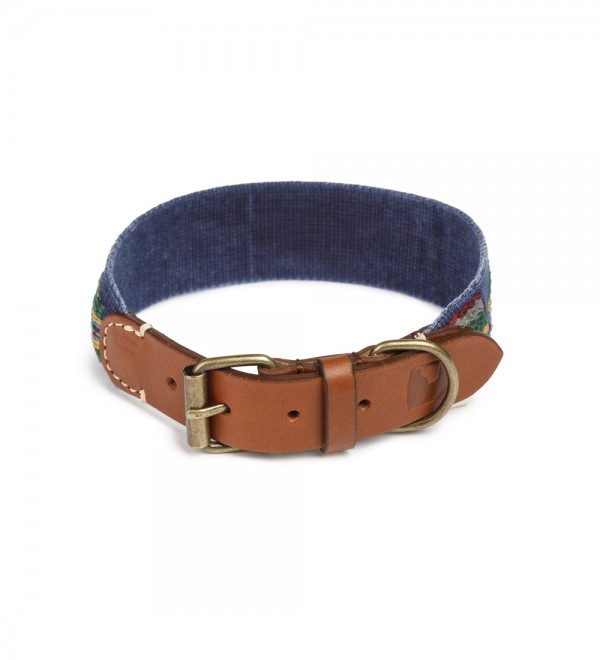 Collar Cuero Perro Etna Azul