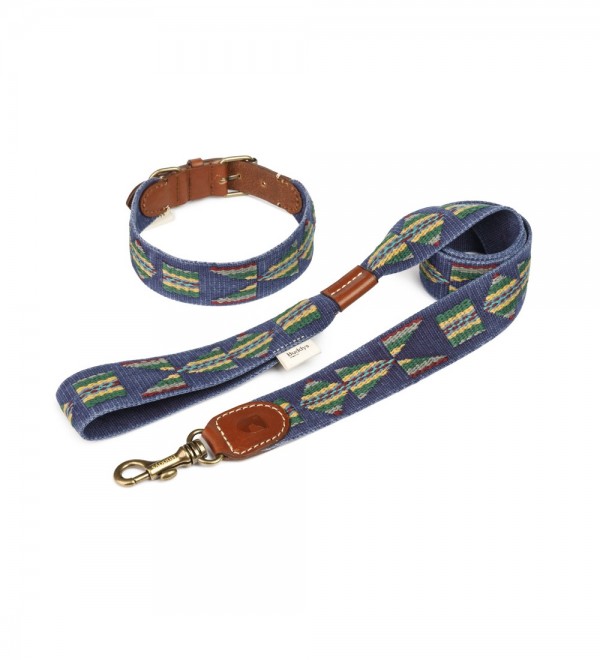 Collar Cuero Perro Etna Azul