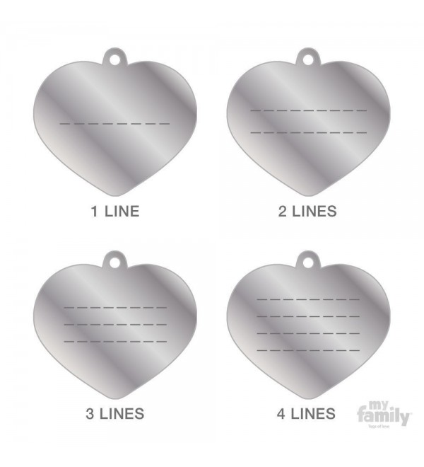 Chapa Perro Basic Corazón Grande Negro