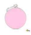 Dog Tag Basic Handmade Large Pink Circle