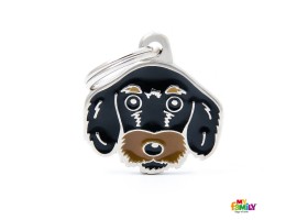 Metal Dog Tag Friends Wire-Haired Black Dachshund