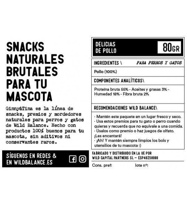 Snacks Naturales Perros - Delicias de Pollo
