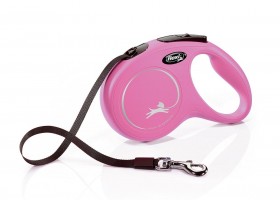 Leash Extensible Perro New Classic Cinta Rosa