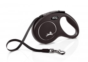 Leash Extensible Perro New Classic Cinta Negra