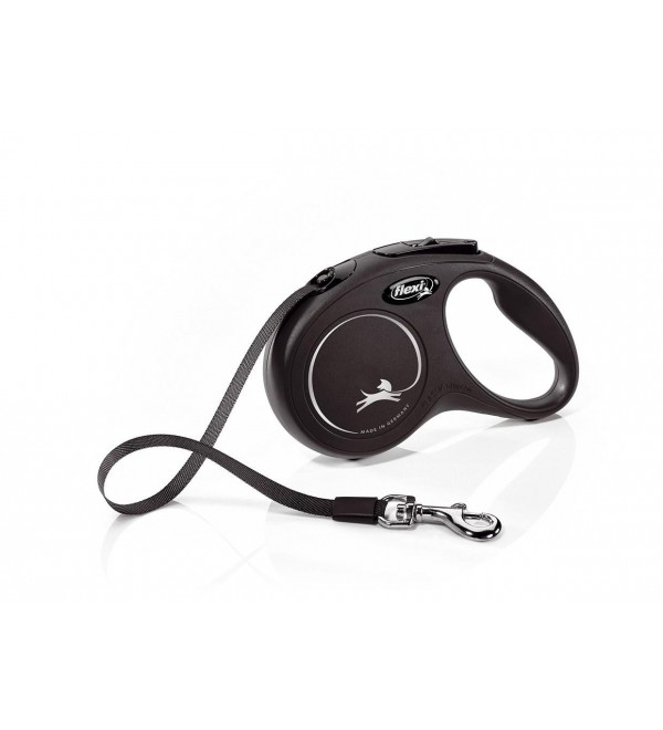 Leash Extensible Perro New Classic Cinta Negra