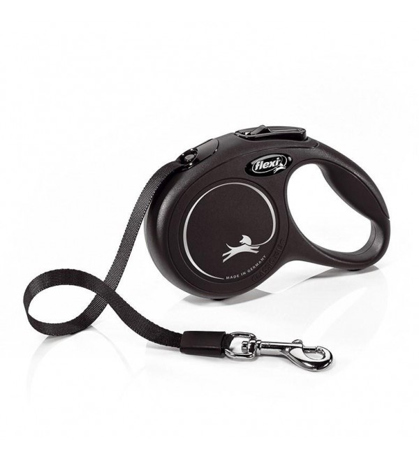 Correa Extensible Perro New Classic Cinta Negra