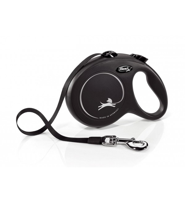 Leash Extensible Perro New Classic Cinta Negra