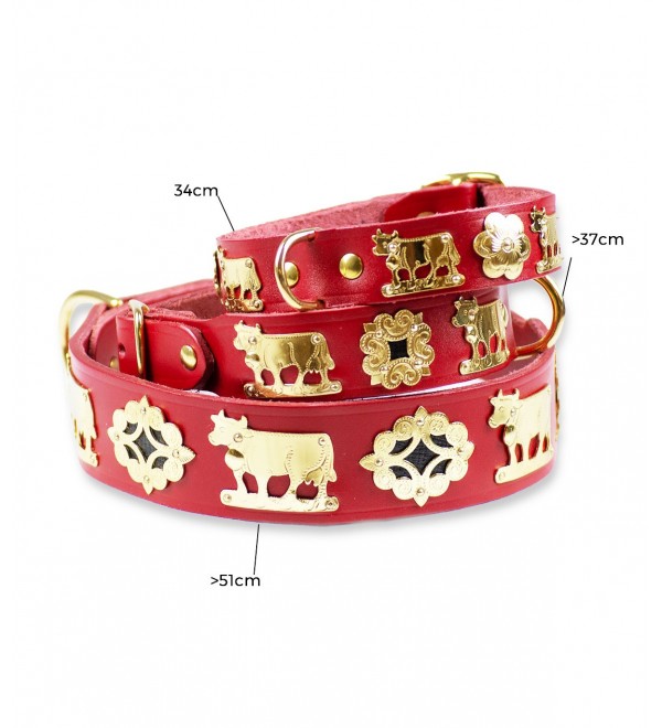 Collar de Cuero Suizo Rojo