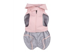 Waterproof pocket raincoat for dogs in pink color