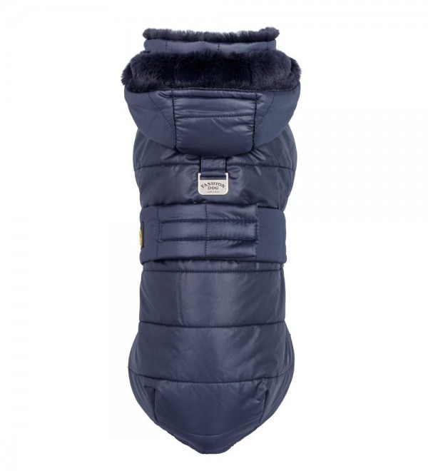 Navy blue down jacket for dog FD