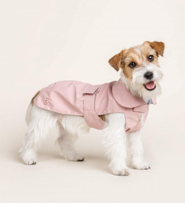 Waterproof pocket raincoat for dogs in pink color