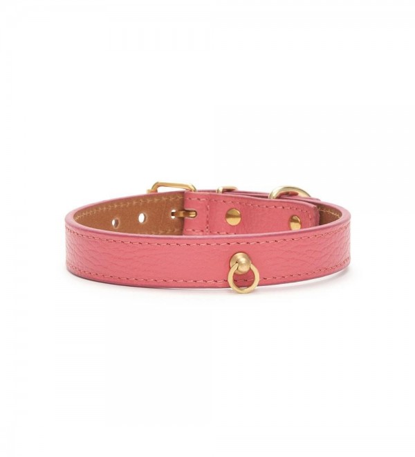 Collar Leather Dog Juno Coral