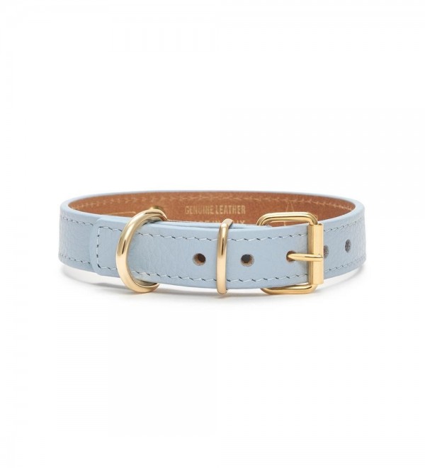 Collar Leather Dog Juno Sky Blue