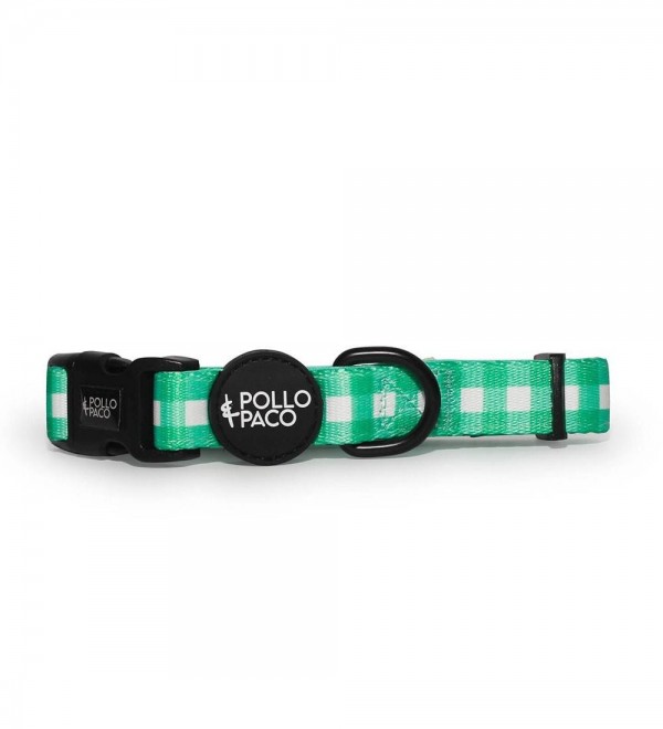 Collar Dog Vichy green