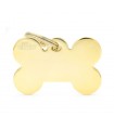 Chapa Perro Basic Hueso Dorado