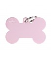 Chapa Perro Basic Hueso Rosa