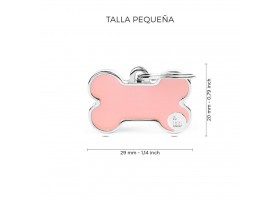 Basic Handmade Pink Bone Dog Tag