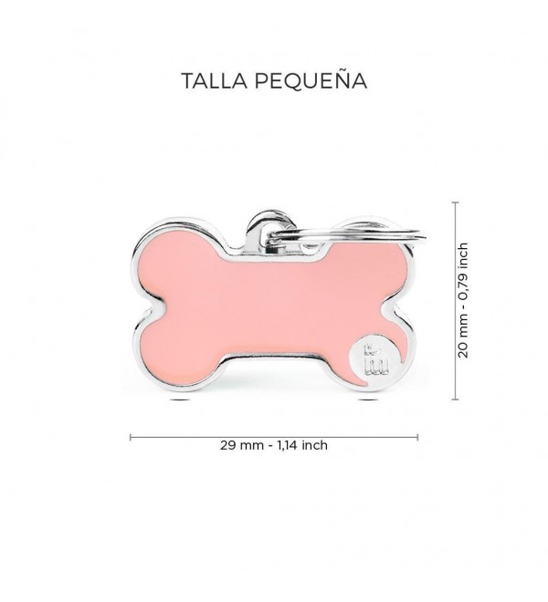 Basic Handmade Pink Bone Dog Tag