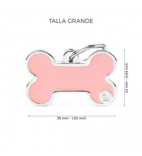 Basic Handmade Pink Bone Dog Tag