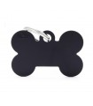 Chapa Perro Basic Hueso Negro