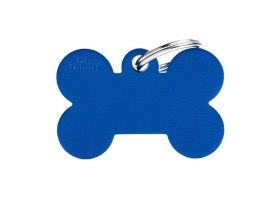 Chapa Perro Basic Hueso Azul