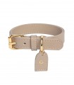 Collar Cuero Perro Beige