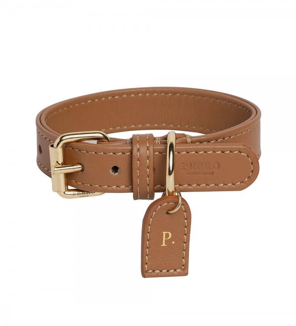 Collar de Cuero Perro Caramel