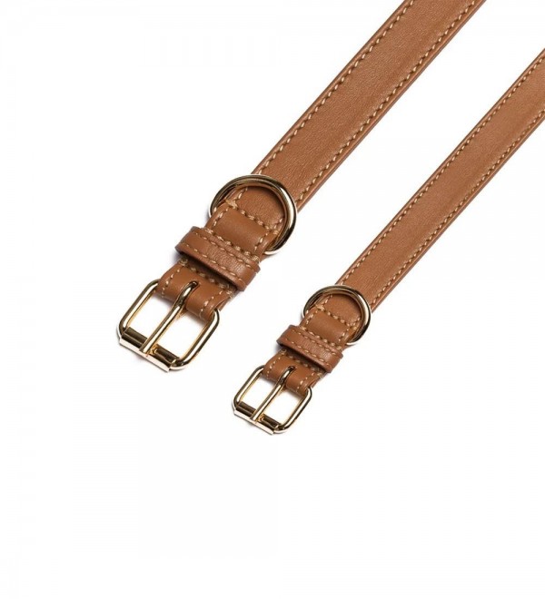 Leather Dog Collar Caramel