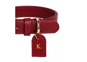 Leather Dog Collar Scarlet