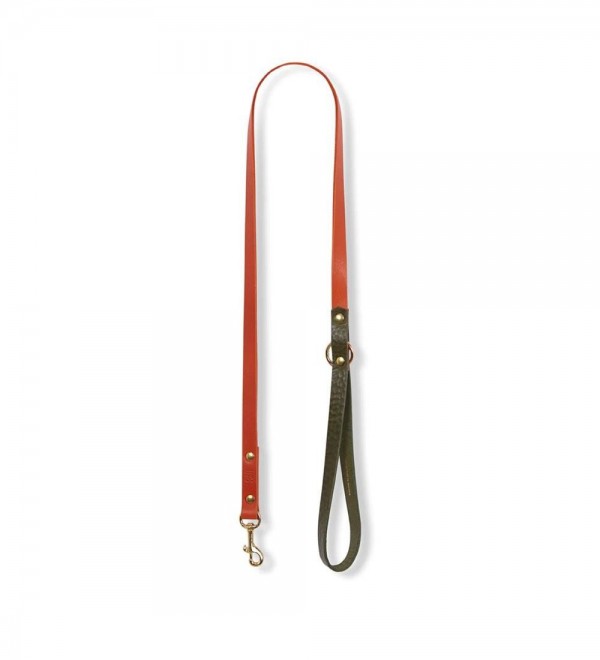 Leash Cuero Perro Galicia Naranja