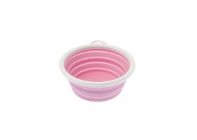 Folding dog bowl and water bowl - Travel Pink