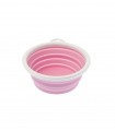 Folding dog bowl and water bowl - Travel Pink