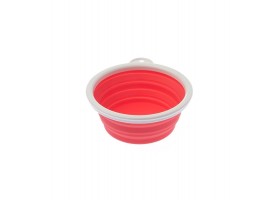Foldable dog water and food bowl - Travel Red