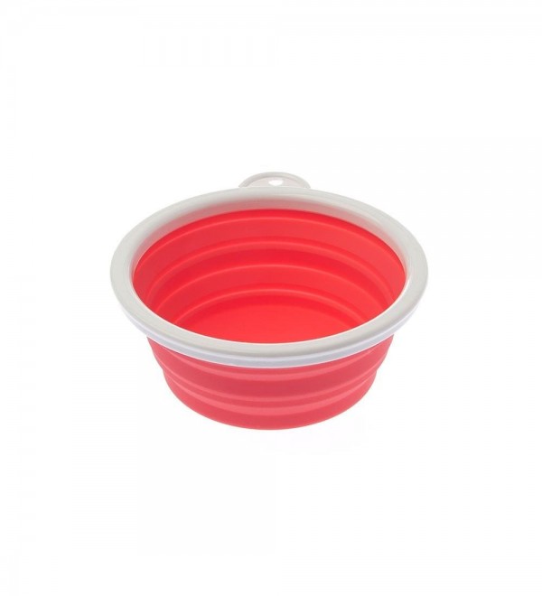 Foldable dog water and food bowl - Travel Red