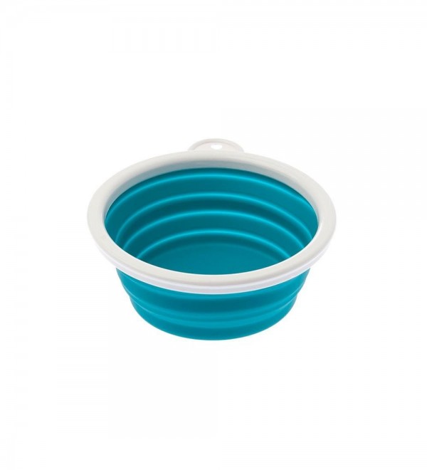 Foldable Dog Water and Food Bowl - Travel Blue