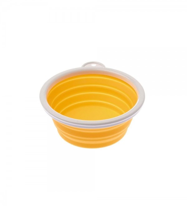 Foldable dog bowl and water bowl - Travel Yellow