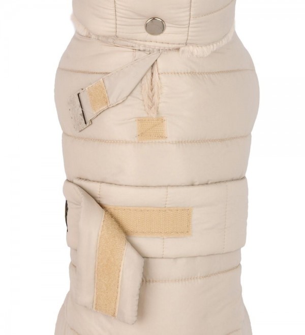 Beige Feather Dog Coat