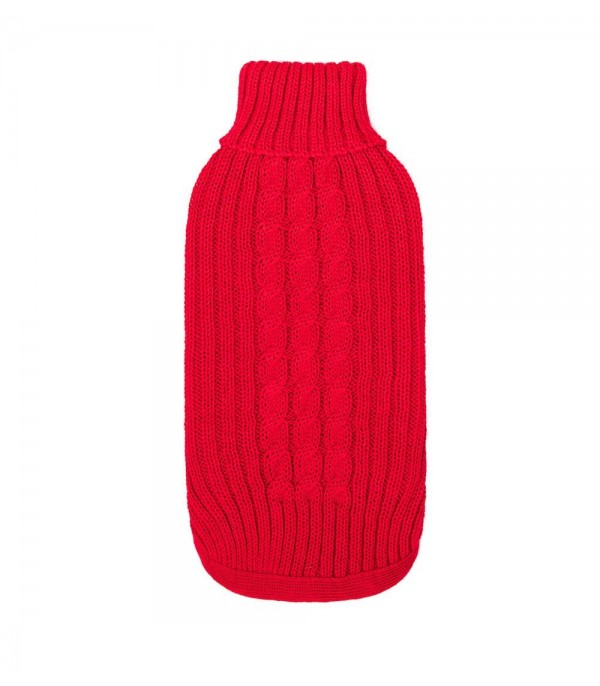 Red Braided Dog Sweater