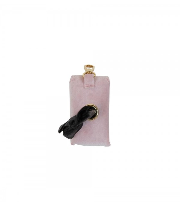 Pink Velvet Dog Bag Dispenser