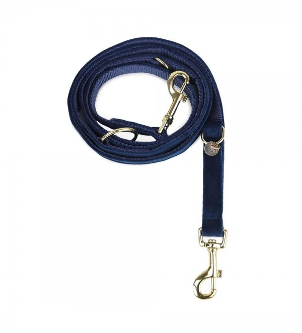 Leash Multiposición Perro Velvet Azul